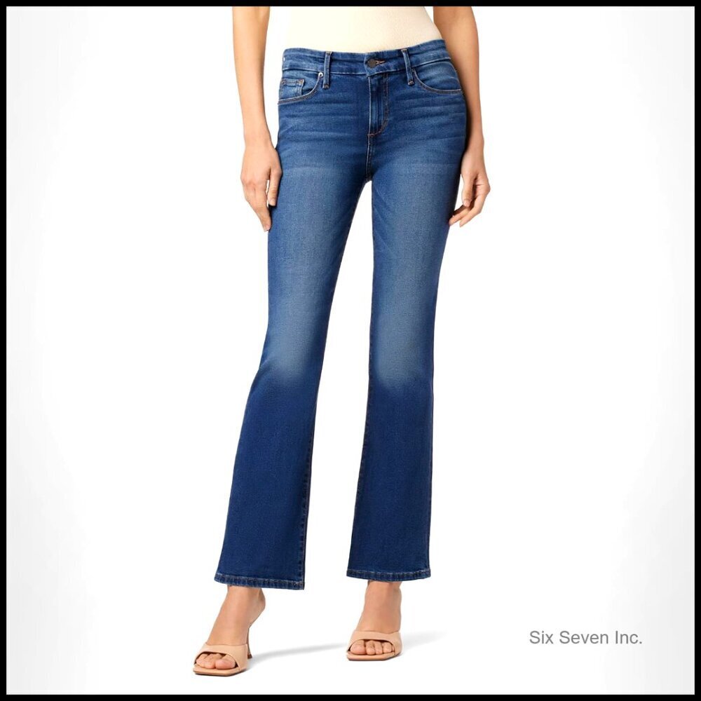 Mid Rise Bootcut Jeans Petite Curvy Fit Stretchy Flare Pants Y2K Chic